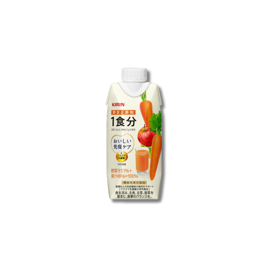 キリン おいしい免疫ケア 野菜と果物 1食分 330ml LLプリズマ容器 12本入